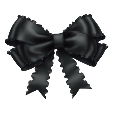 frilly black ribbon bow sticker