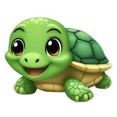 cute turtle with cute snake sticker
