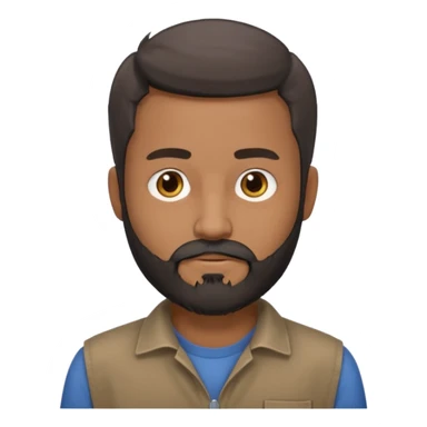 give my dad a grandpa look but beard mixed with grey and black , very low hair on head brown in complexion, casual clothes sticker