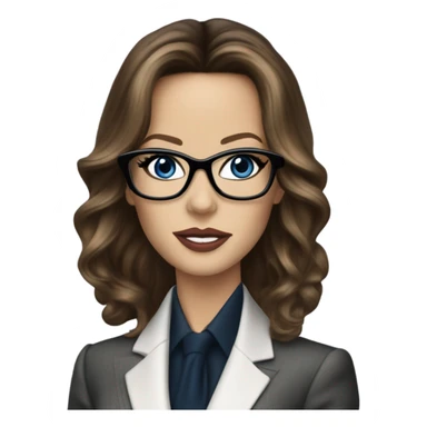 Realistic classy photo Kate Beckinsale blue eyes wearing glasses in a business meeting high fashion  sticker