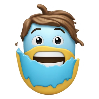 Emoji 3d de un bote de pintura con fondo azul y remarcado en celeste sticker