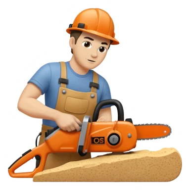 Sculptor with chainsaw sticker