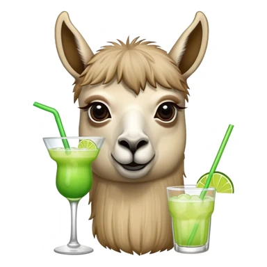 Llama with a margarita sticker