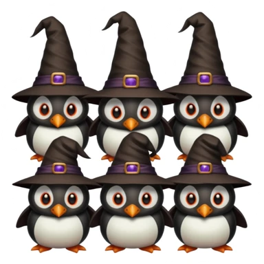 Demons Penguins with Witch Hat sticker