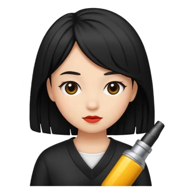 black shot hair girl sticker