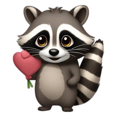 racoon love you sticker