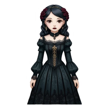Gothic Victorian antique vintage edgy dress  sticker