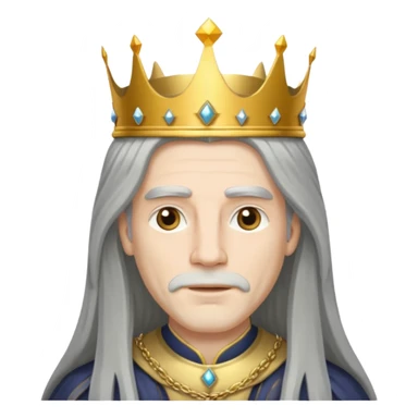 king with pure grey long haired sticker