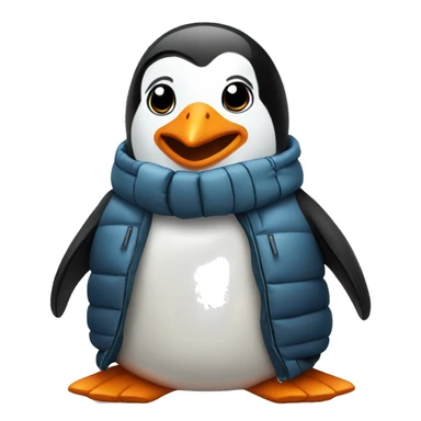 Penguin wearing a puffer coat  sticker