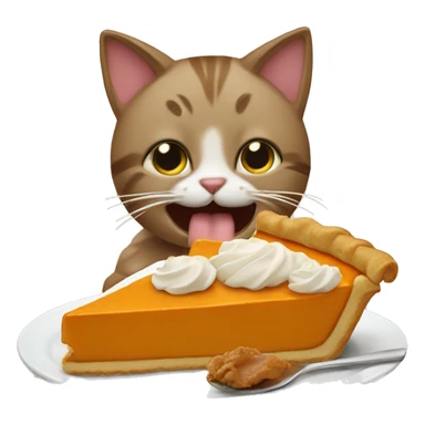cat eating pumpkin pie sticker