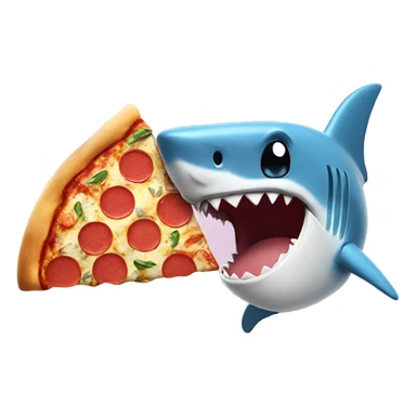 Shark shake hands with pizza sticker