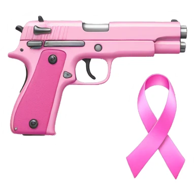pink pistol with a pink ribbon sticker