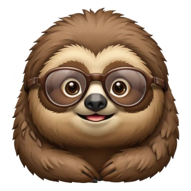 Сделай милого ленивца в очках sticker