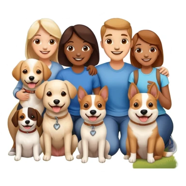 6 friends and 2 dogs  sticker
