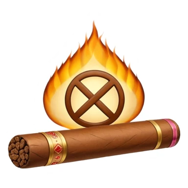 cigar with a prohibition symbol in ios style horizontaly sticker