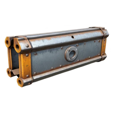 Clean metal beam, unweathered steel, no rust, no damage, industrial style, smooth surfaces, high-quality PBR game asset, no detailed more simple sticker