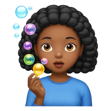 Bubble Blowing black girl sticker