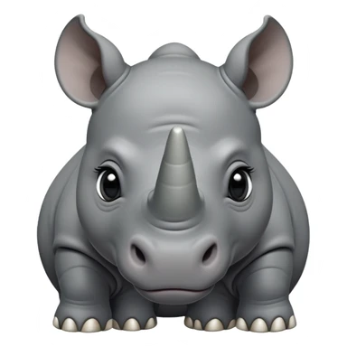 cinematic-noble-baby rhinoceros-portrait-emoji,slate grey hide -poised-and-regal,-with-a-massive,-powerful-build-and-a-thick,-deep-set-soulful-piercing-eyes,-simplified-yet-sharp-and-sophisticated-features,-highly-detailed, large black eyes sticker