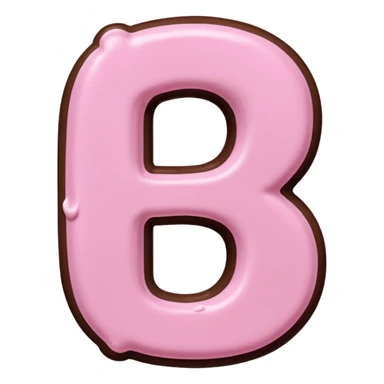 “Single pink bubble letter d, white outline, bottom dipped in chocolate with pink frosting drizzle, kawaii style, glossy, soft shading, clean outline, transparent background, Discord emoji size” sticker