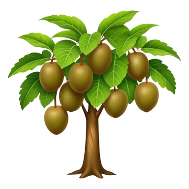 kiwi fruit tree with leaves sticker