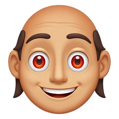 Happy face with half-lidded eyes, relaxed goofy smile, and slightly red eyes, looking high or stoned sticker