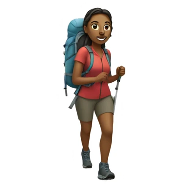 woman hiking on trail sticker