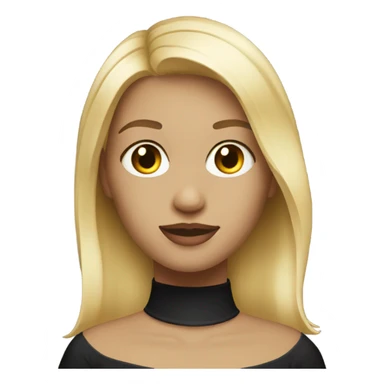 Blond female with medium length hair wearing  a black choker sticker