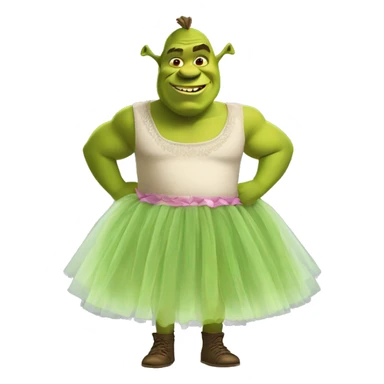 shrek wearing a tutu sticker