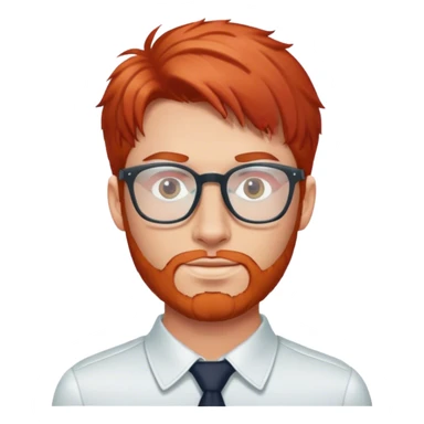 un mec roux avec des lunettes transparente sticker