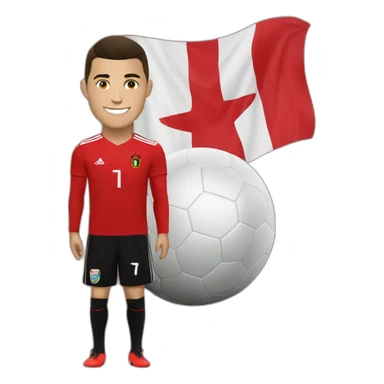 Cristiano Ronaldo with albanians flag sticker