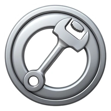 spanner in circle logo sticker
