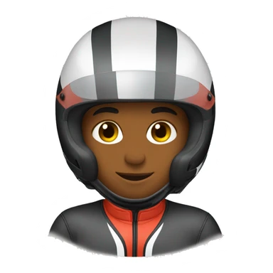 Karting racer with motocycle helmet sticker
