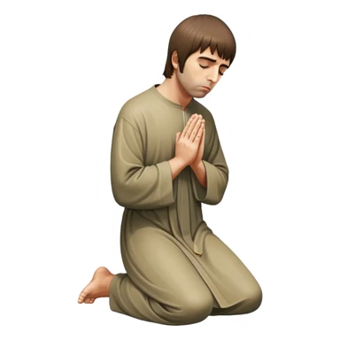 Liam Gallagher praying at the feet of Jesus  sticker