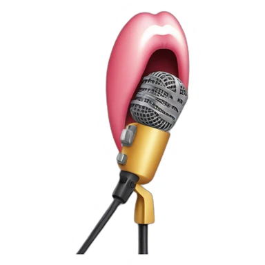 Lips talking into a microphone sticker