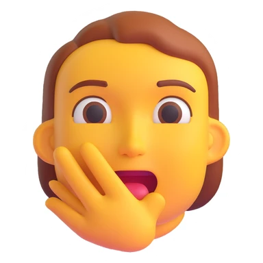 a person whispering, 3D emoji style, smooth, friendly sticker