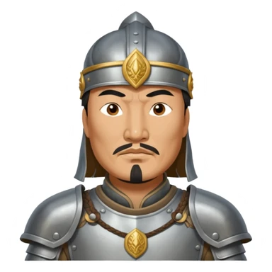 portrait of Genghis Khan in armor sticker