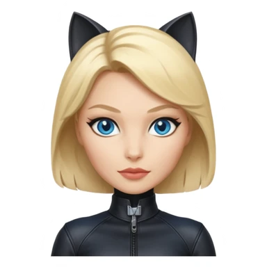 Catwoman with blonde hair and blue eyes sticker