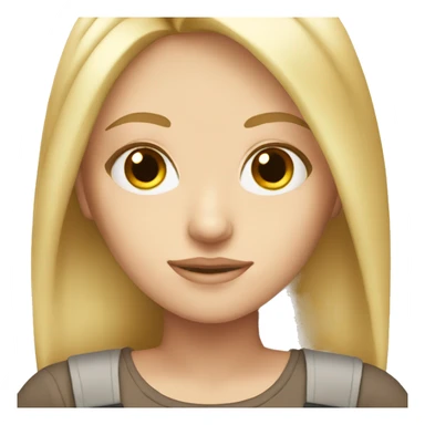 Blonde white girl with brown eyes and straight  sticker
