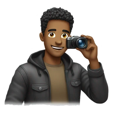 Attractive guy taking picture sticker