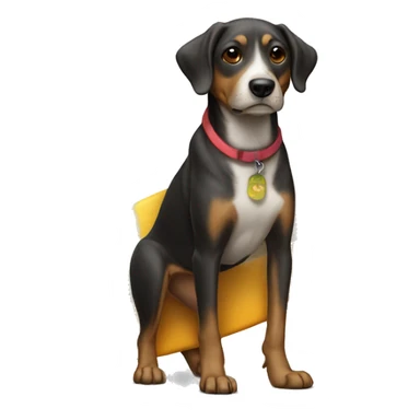 Perro sobre una tabla de surf sticker