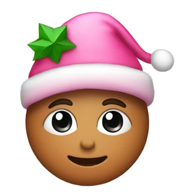 pink heart with christmas hat sticker
