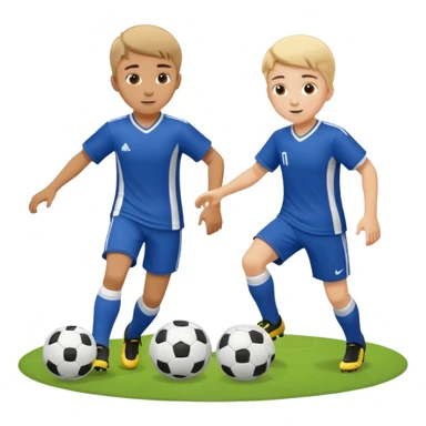 two brothers playings soccer in a park
 sticker