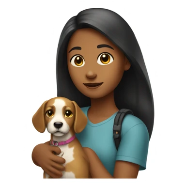 a girl with a dog sticker