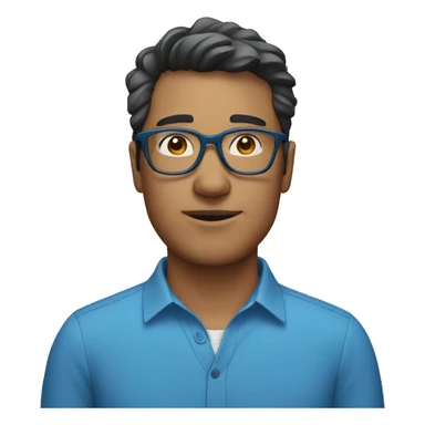 man with glasses and blue shirt sticker