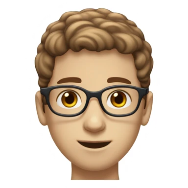 Chesnut straight hair, light blue eyes, light skin tone, Jewish Israeli boy with glasses that is studious sticker