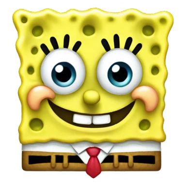 spongebob like an emoji very sharp, apple iOS style,  sticker