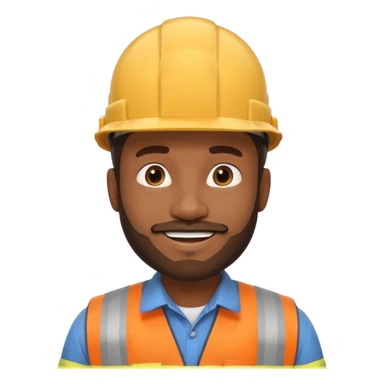 black male civil engineer with a little beard, smiling, hard hat sticker