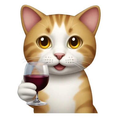 cat with wine glass sticker