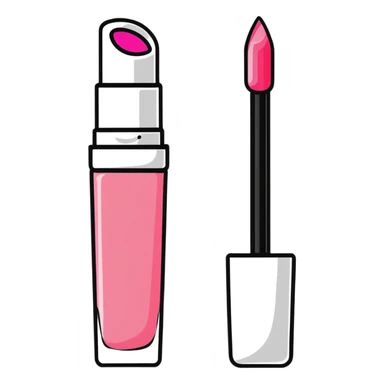 shiny pink lip gloss with applicator sticker