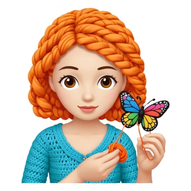 Người phụ nữ móc bướm sticker